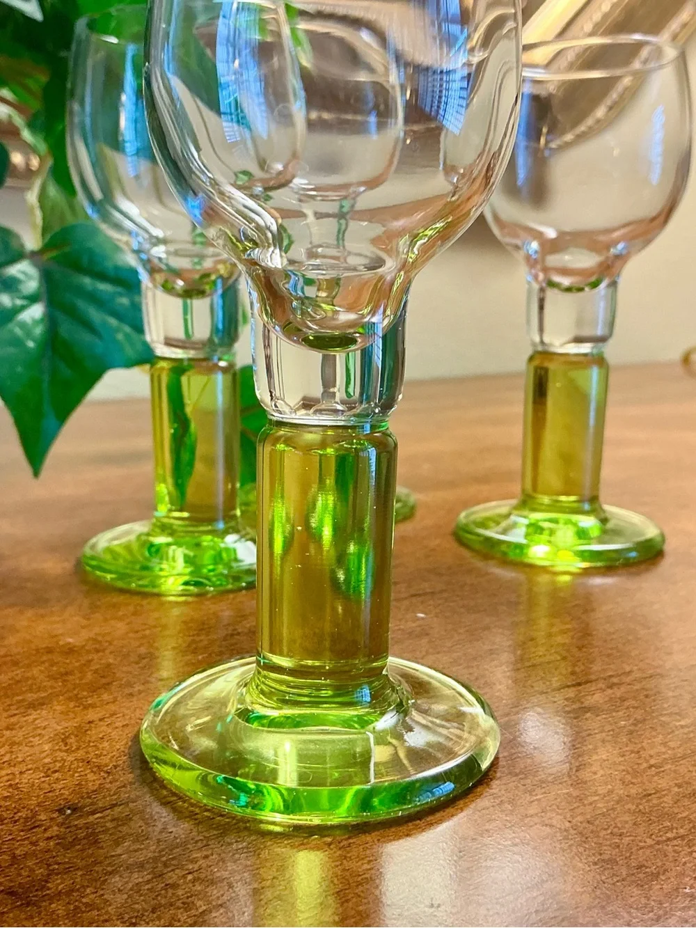 Classic Italian Vintage Bormiolo Rocco Limoncino Cordial Glasses-set of 4